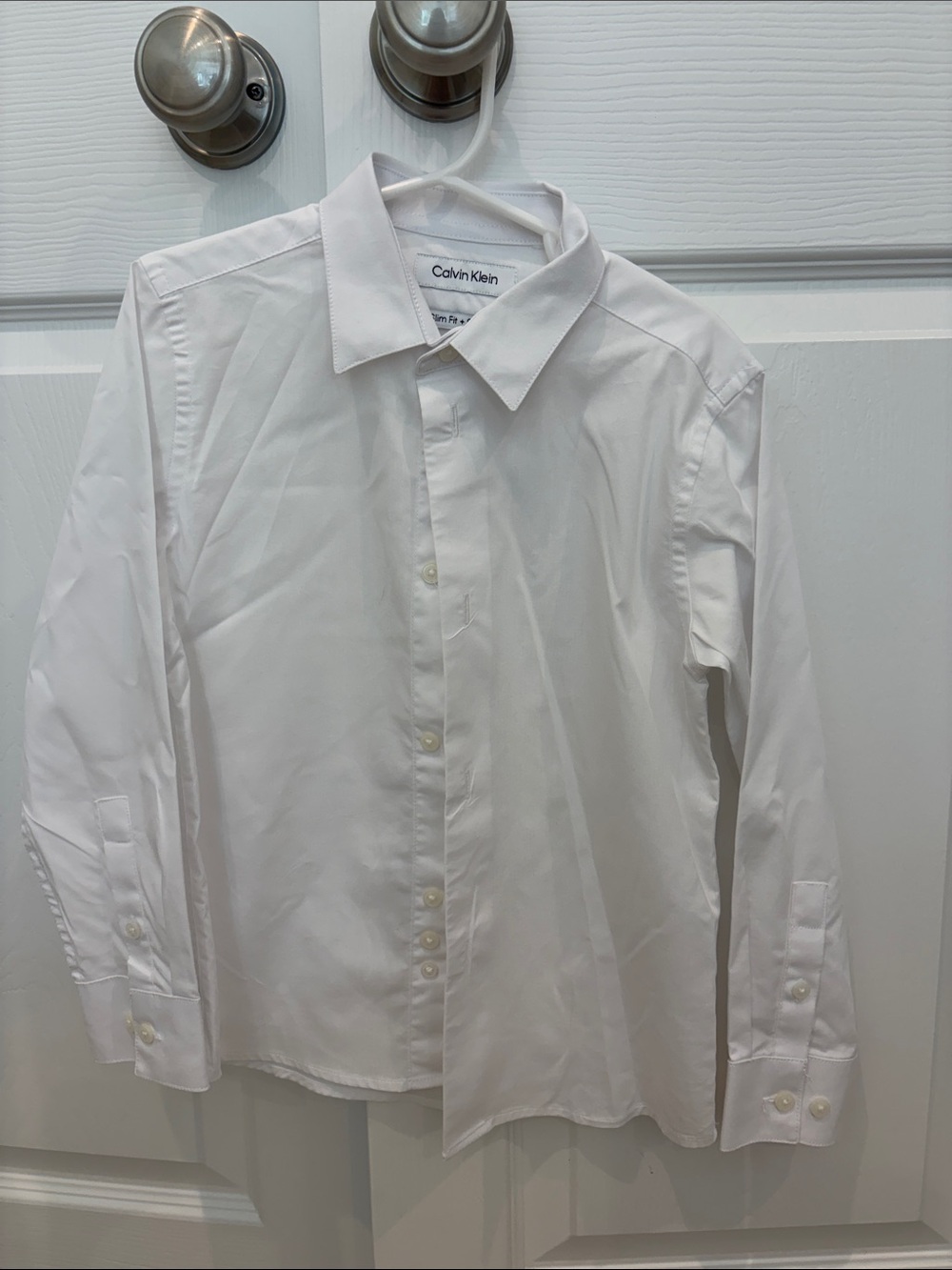 Calvin Klein White Long-Sleeve Dress Shirt